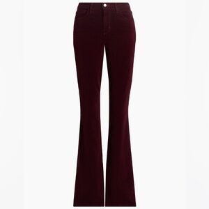 L'AGENCE Stevie Velvet Jeans, Dark Red, Size 28